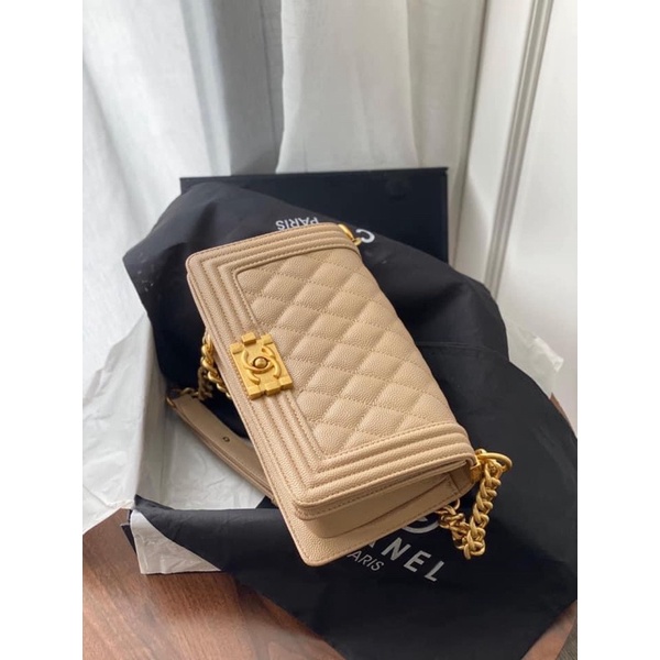 Túi dây xích da hạt khoá vàng-khoá bạc box nam châm