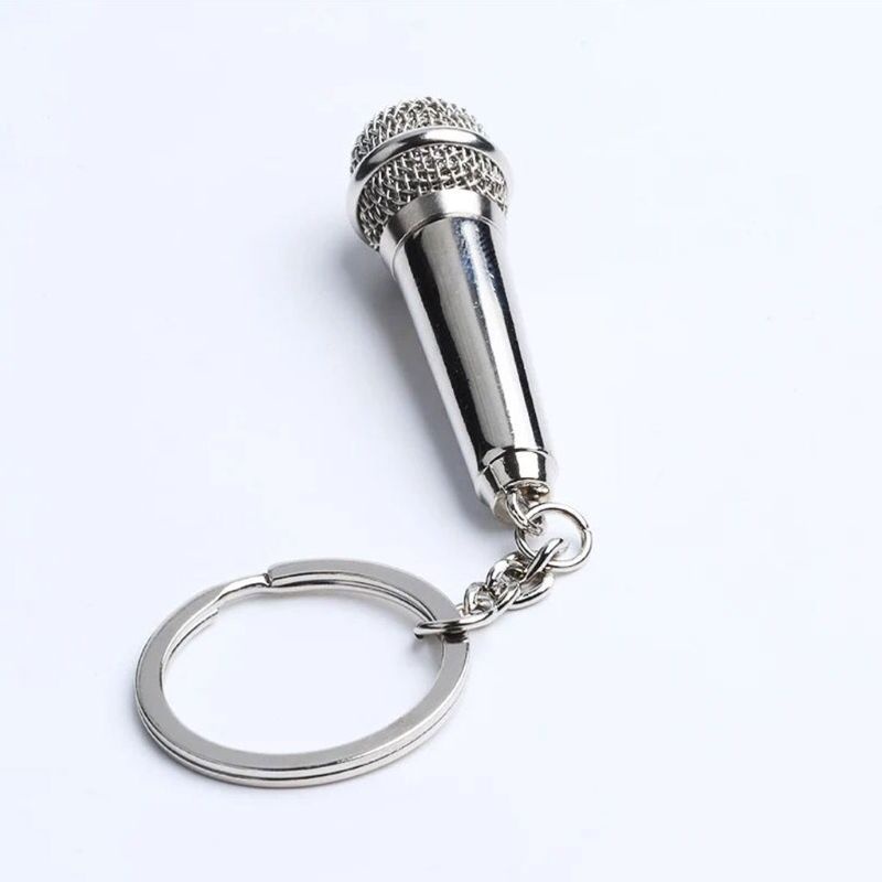 Móc Khóa Hình Micro Màu Bạc Thời Trang Cho Chìa Khóa