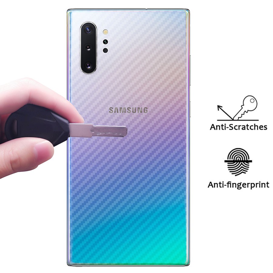 Set 5 Miếng dán mặt lưng cacbon chống vân tay,xước Samsung Galaxy Note 8 9 10 20 Ultra S8 S9 S10 Lite S20 Plus S20 FE