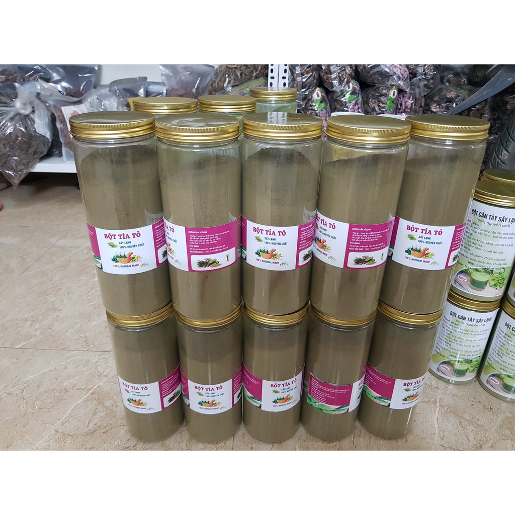 Bột tía tô sấy lạnh nguyên chất (Hộp sang trọng 500g), bột tía tô nguyên chất, hàng loại 1, chất lượng, uy tín