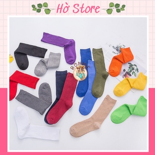 Tất len gân cổ cao, tất nam nữ nhún cao cấp dệt gân