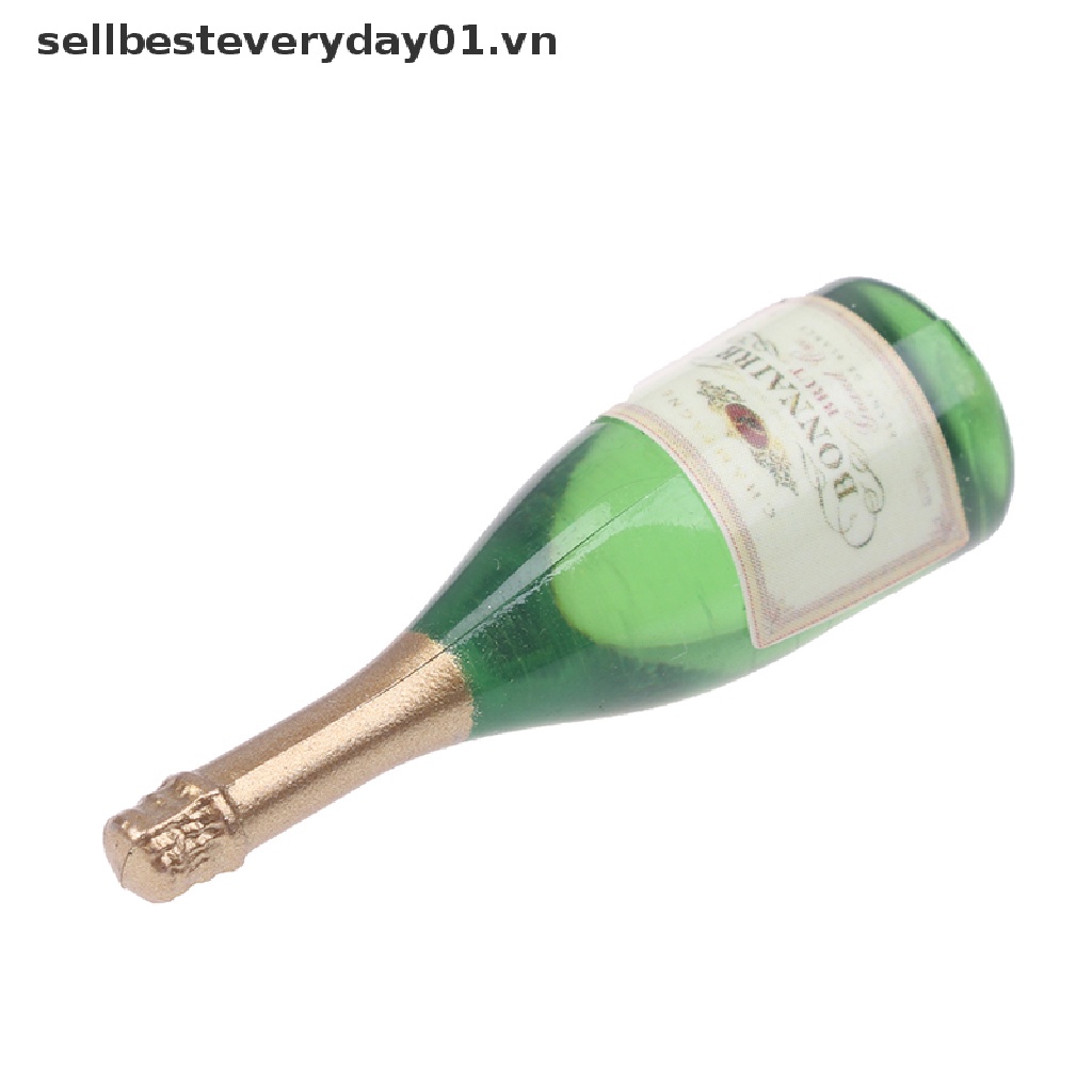 Set 2 Chai Rượu Champagne Mini Tỉ Lệ 1 / 12 Dùng Để Trang Trí Nhà Búp Bê