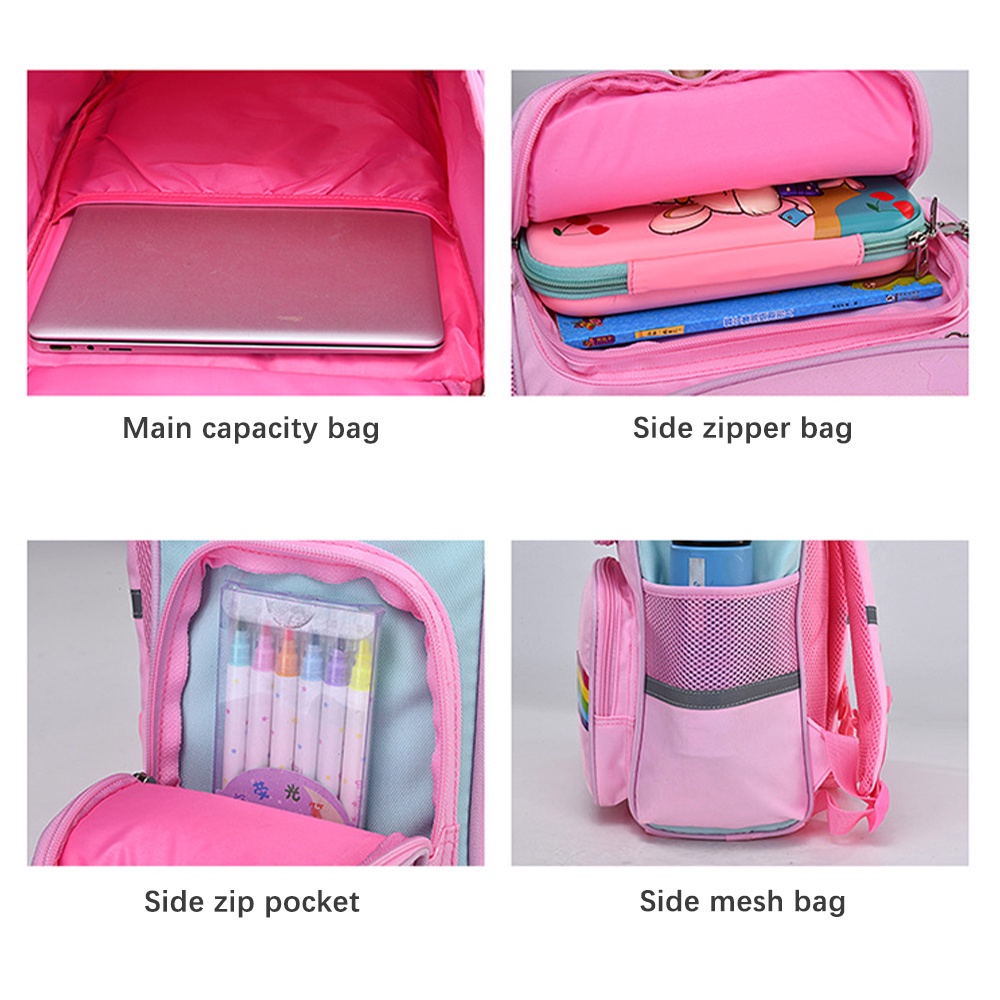 Ba Lô In Hình Kỳ Lân Dễ Thương Trọng Lượng Nhẹ Chống Thấm Nước Cho Bé Gái