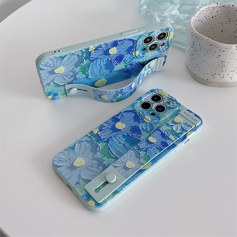 Ốp Điện Thoại Mềm Họa Tiết Tranh Sơn Dầu Có Dây Đeo Cho iPhone 13 12 11 Pro Max X XR XS Max