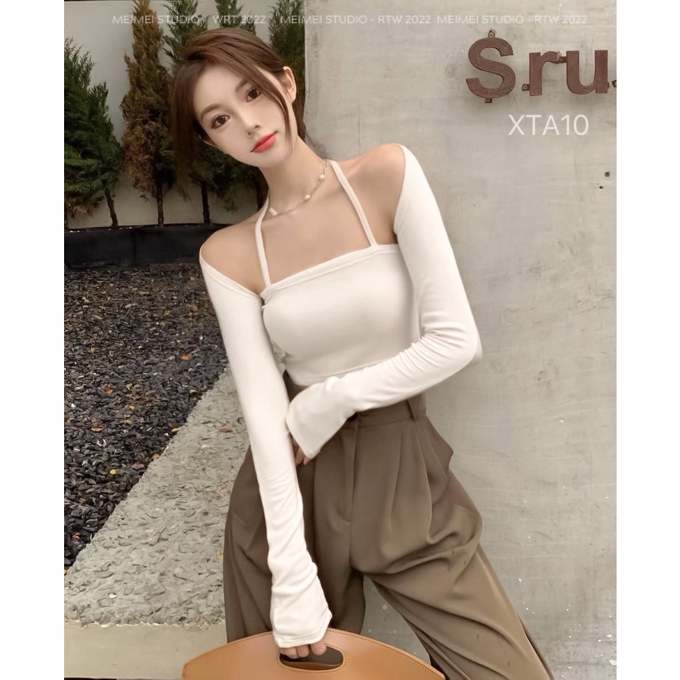 Set áo Milla len mongtoghi - Dáng croptop dài tay | XTA10 | Meimei Studio