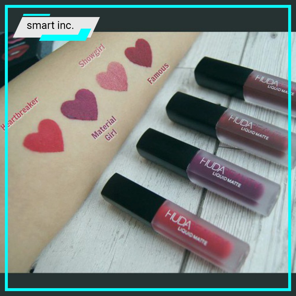 4 Son Môi Kem Lì Huda Beauty Liquid Matte 🍷SALE OFF🍷 Đẹp Cao Cấp Loại Tốt Nhất Màu Hồng Đỏ Trầm