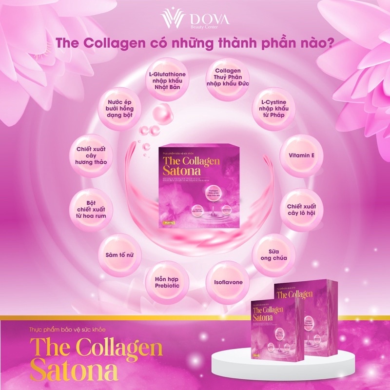 Colagen Satona dova hành chuẩn kèm quà tặng
