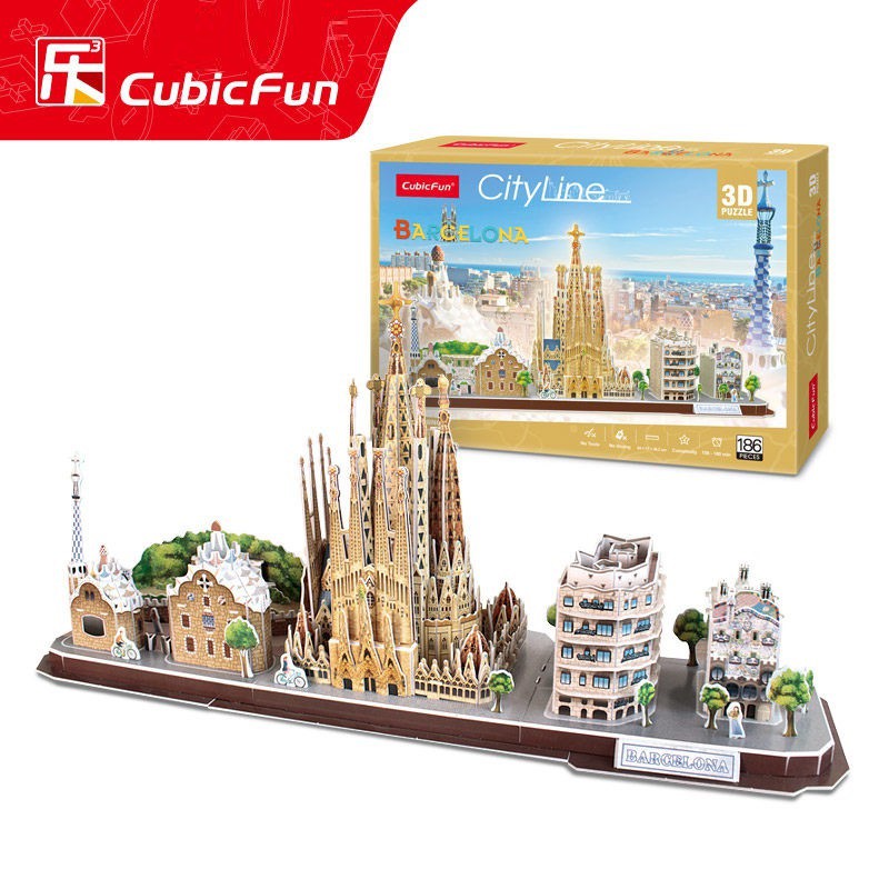 Mô hình giấy 3D CubicFun - City Line Barcelona Tây Ban Nha - MC256h
