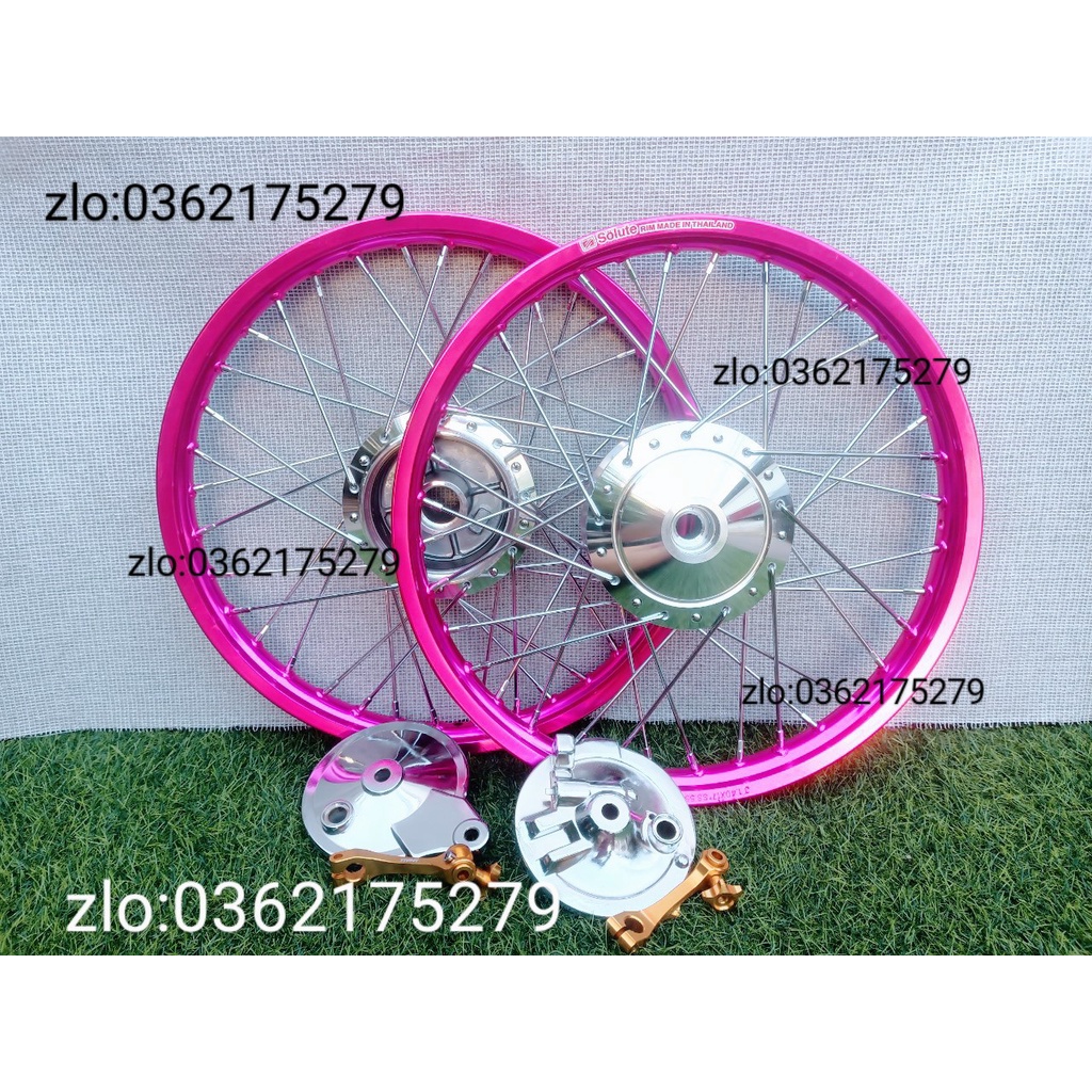 CẶP BÁNH CĂM WAVE ,DREAM NIỀN NHÔM HỒNG SOLUTE ,DALE,BAN ZAI ,SH THÁI .CĂM ĐÙM MẠ CROM LOẠI 1 KÈM 2 MÁ PHANH VÀ PÁT .