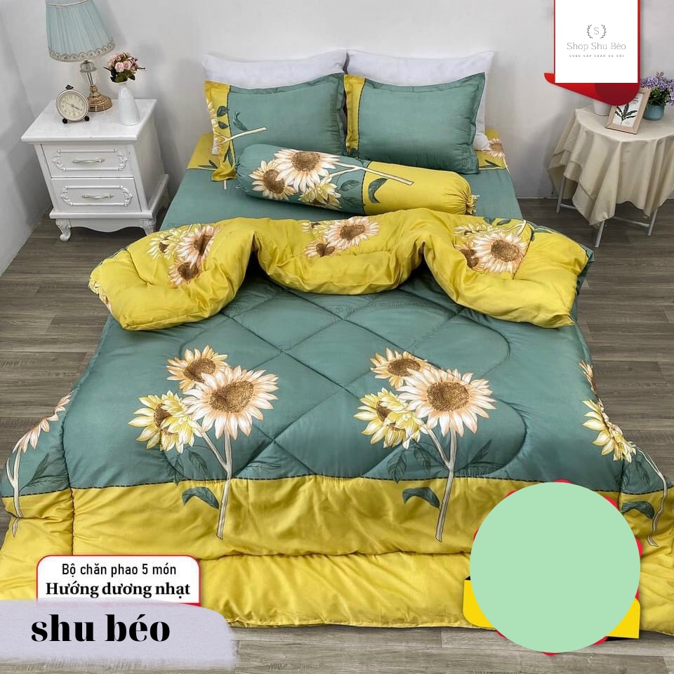 bộ chăn ga vỏ gối hoa cúc vàng