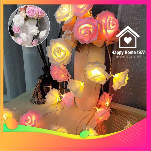 [LHSP20] Đèn led trang trí Happyhome1977 🔥💧💖 [SIÊU XINH] 🔥💧💖 đèn trang trí kiểu hình hoa hồng màu hồng