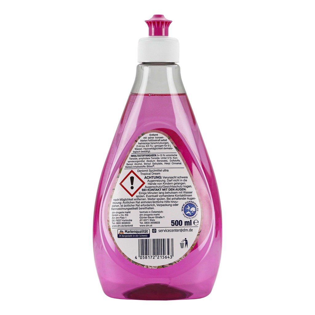 Nước rửa chén bát hương hoa tự nhiên Denkmit ultra Tropical Dream 500ml nhập khẩu từ Đức DENKMIT68