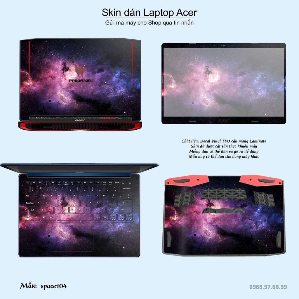 Skin dán Laptop Acer in hình không gian nhiều mẫu 18 (inbox mã máy cho Shop)