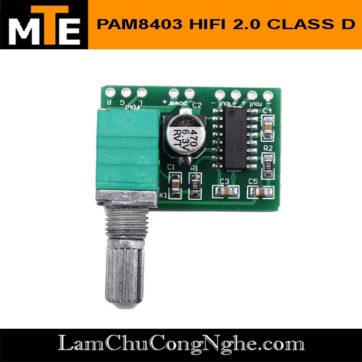 MODULE KHUẾCH ĐẠI (AMPLI) ÂM THANH PAM8403 6W HIFI 2.0 CLASS D ( CÓ VOLUME ĐIỀU CHỈNH)