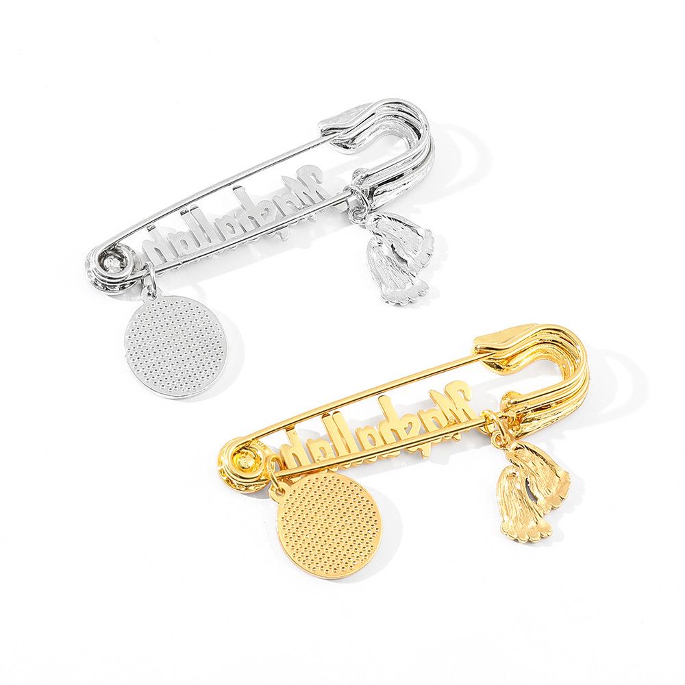 Ghim cài áo hình chữ cái đính đá zircon phối tua rua thời trang sang trọng