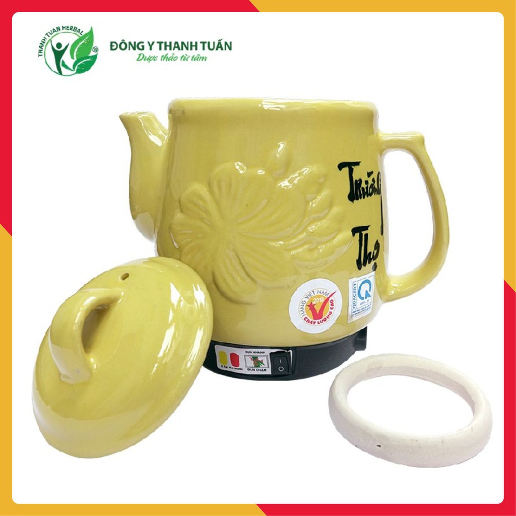 Ấm Sắc Thuốc Tự Động Trường Thọ Mai Vàng BA-86MV, Có Chuông Báo, Màu Vàng Gold (3.2L) - Bảo Hành 12 Ttháng