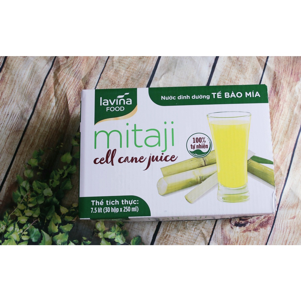 Thùng 30 hộp nước dinh dưỡng tế bào mía Mitaji 250ml