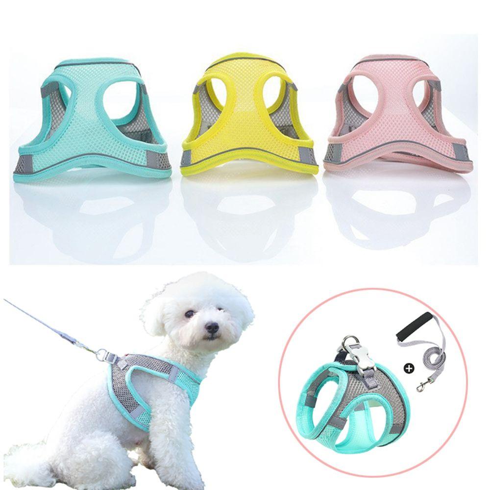 Đai Dắt Thú Cưng Đi Dạo Mềm Mại Thoáng Khí Kèm Dây Kéo Tiện Dụng