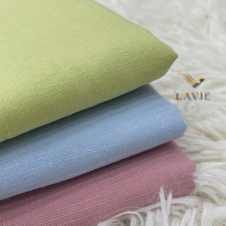 Vải Linen Tưng nhà Lavie dày dặn, êm tay, may đầm, váy chữ A.