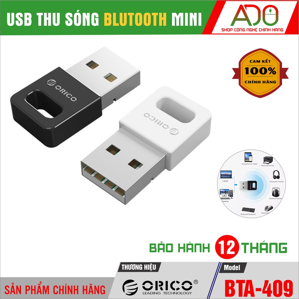 Bluetooth USB BTA 409 - Kết nối máy tính với các thiết bị có Bluetooth(Loa,phím,chuột,điện thoại...) - Chính hãng Orico