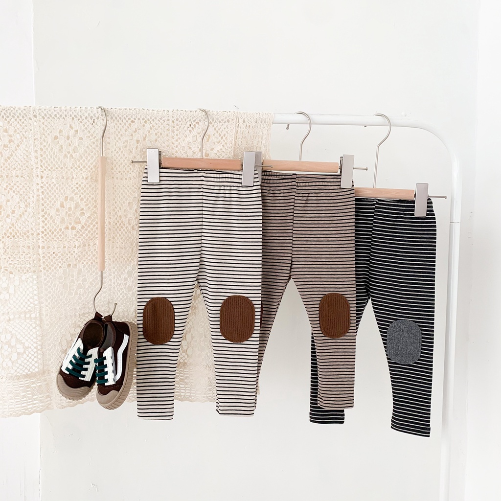 Quần Legging Cotton Mềm Mại Họa Tiết Kẻ Sọc Cho Bé Sơ Sinh 0-24 Tháng Tuổi