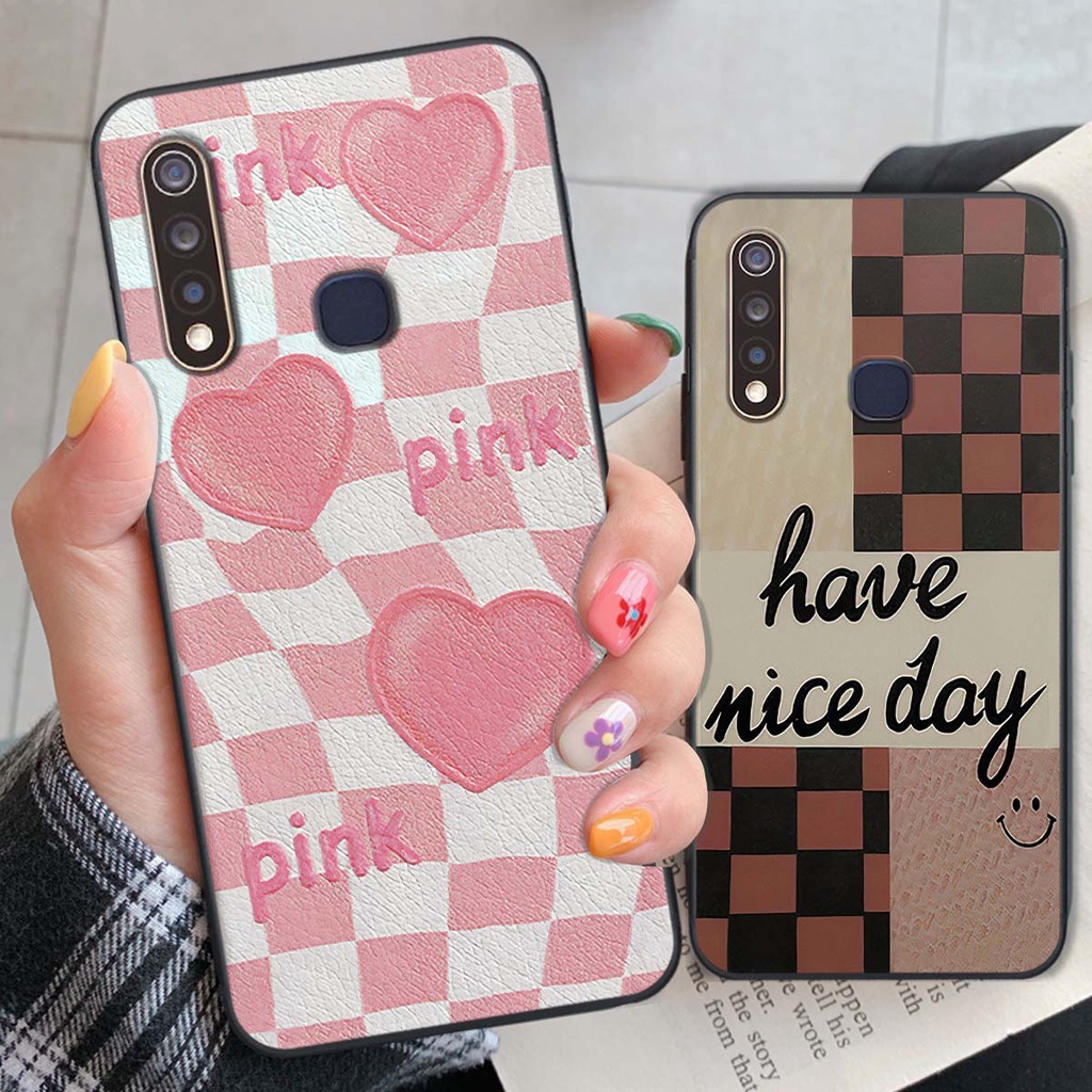 Ốp Vivo Y19 / U3 caro trái tim cá tính, thời trang siêu đẹp, siêu phong cách
