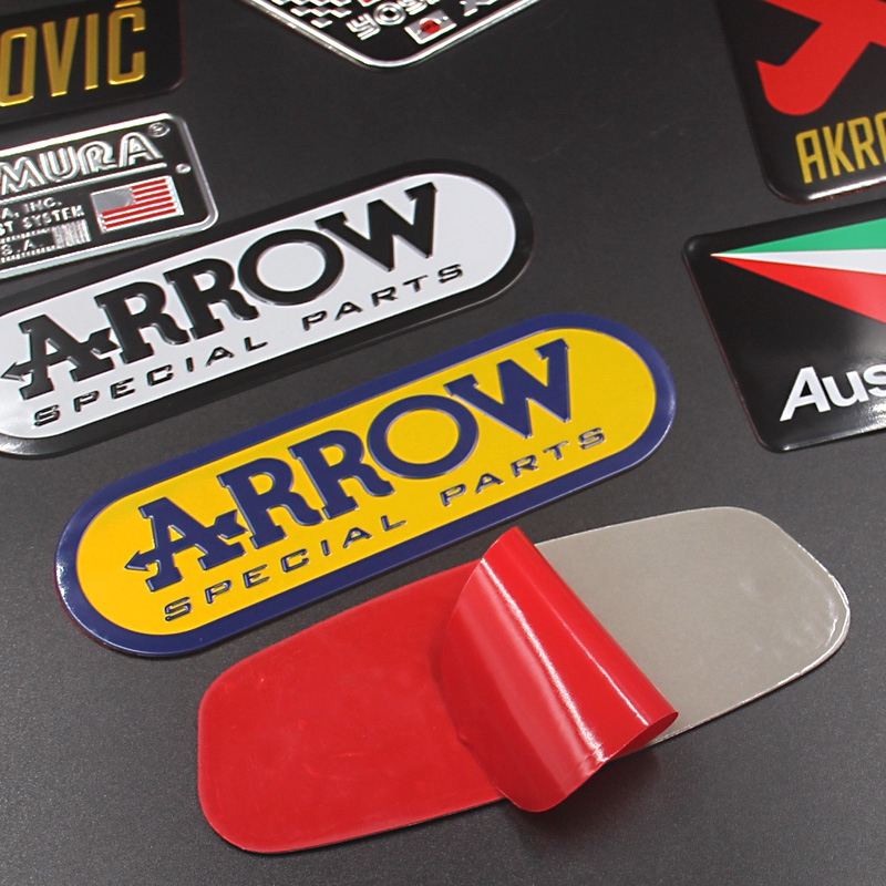 Bộ 2 Đề Can Nhôm Hình Mũi Tên Đua Xe Miv akrapovic Cá Tính Trang Trí Ống Pô Xe Máy