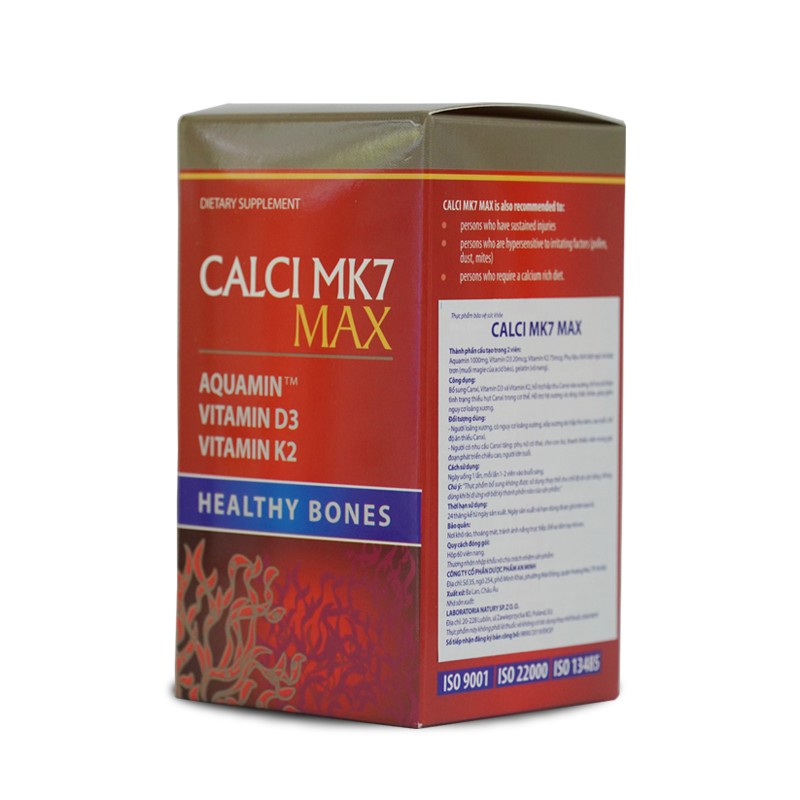 Canxi tảo đỏ tự nhiên CALCI MK7 MAX của Ba Lan 60 viên