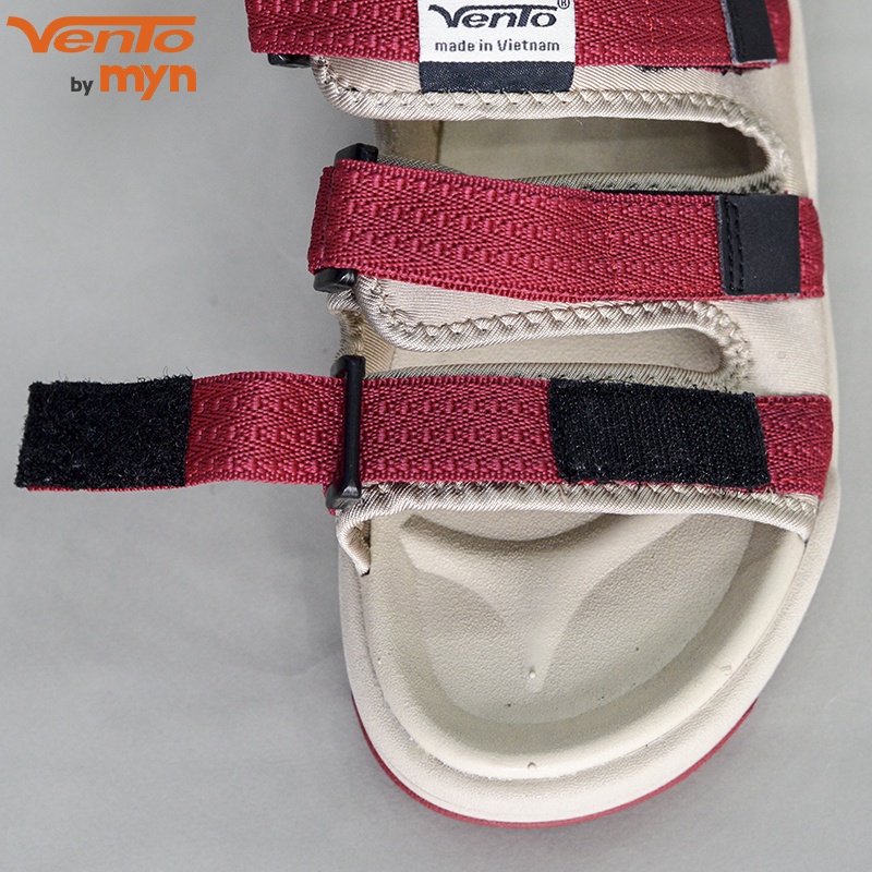 Giày Sandal Vento Nữ - MS NV1001 - 3 quai màu đỏ phối be