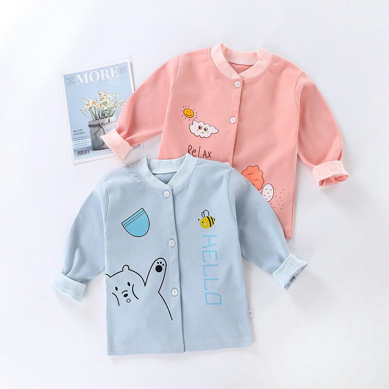 Áo mở cúc sơ sinh cho bé trai và gái