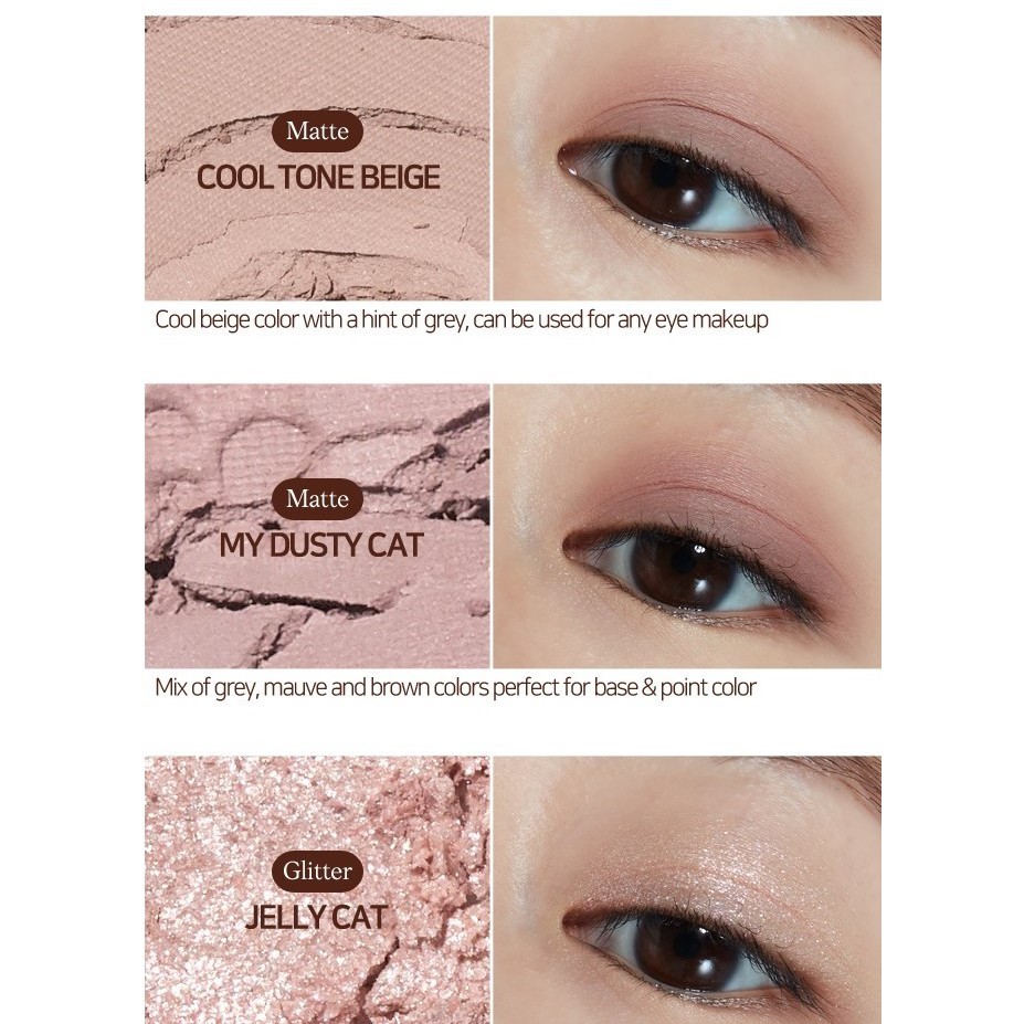 Bảng Phấn Mắt 9 màu tông hồng ETUDE Play Color Eyes Dusty Cat Sành Điệu 0.8g x 9