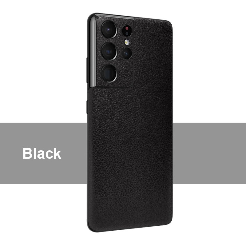 Samsung Galaxy S22 S21 Ultra Plus Da Hạt Decal Da Phong Cách Kinh Doanh Mặt Sau Phim Bọc Bao Da Bảo Vệ Siêu Mỏng Matte Sticker