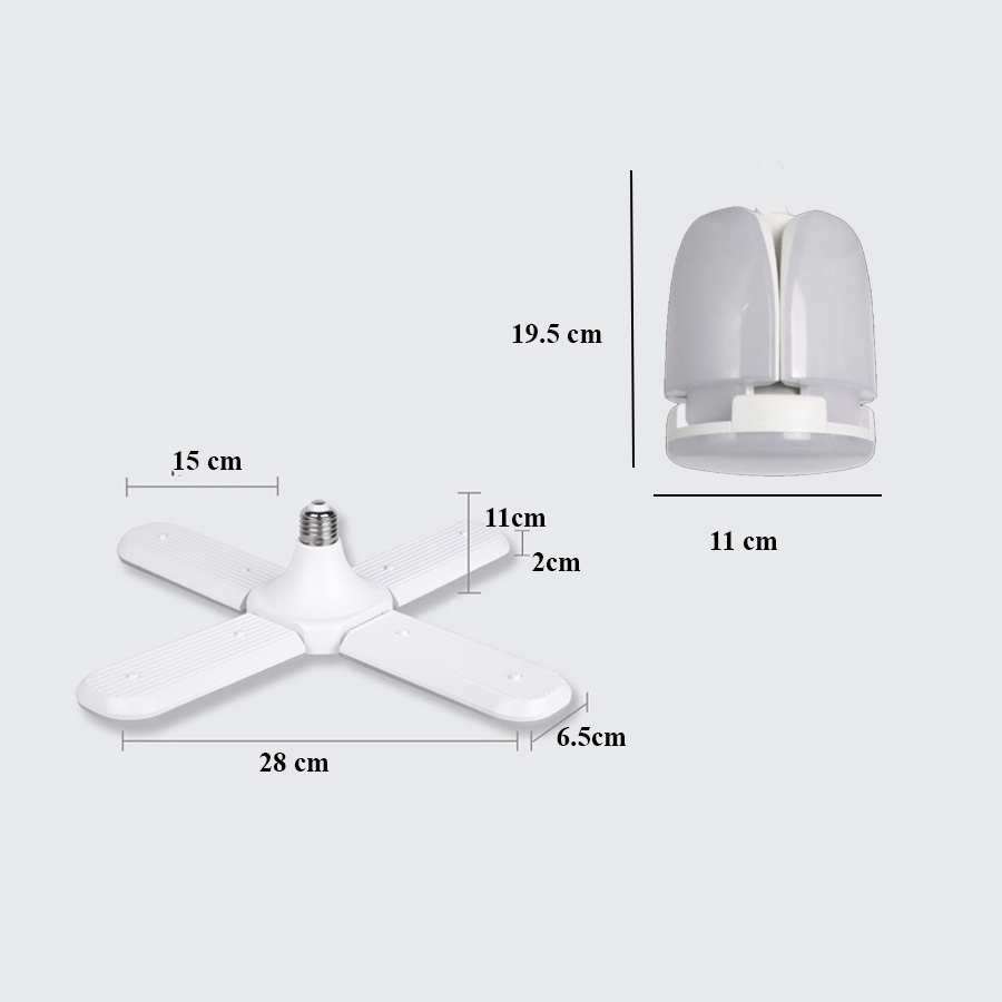 Bóng Đèn LED Hình Cánh Quạt KUNBE, Nhiều Công Suất 30W/45W/60W/75W Siêu Sáng, Tiết Kiệm Điện