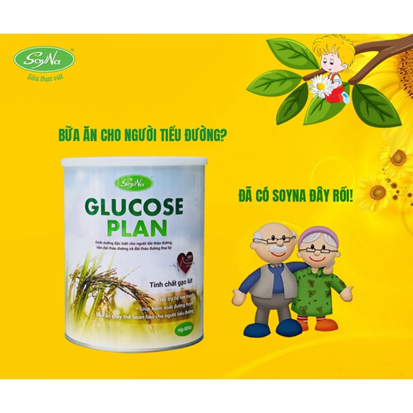 Sữa Cho người tiểu đường - Sữa Glucose Plan  SoyNa- Bữa ăn thay thế hoàn hảo cho người đái tháo đường - hộp 800g