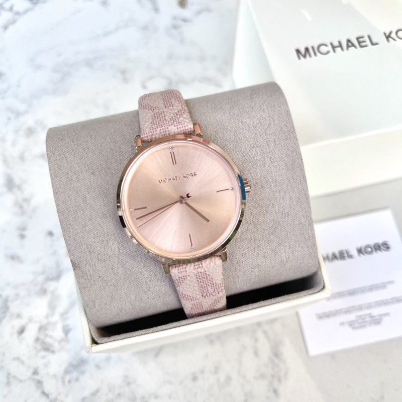 Đồng hồ nữ MICHAEL KORS chính hãng dây da logo cá tính model MK7130 và MK7128