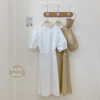 Váy suông tay bồng 2 màu (kèm dây buộc)