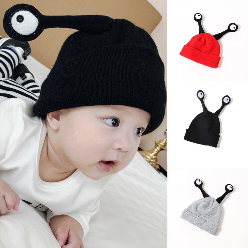 Mũ Len Dệt Kim Họa Tiết Quái Vật Hoạt Hình Phong Cách Hàn Quốc Mùa Thu Đông Xu Wen Tương Phản Cho Bé Gái