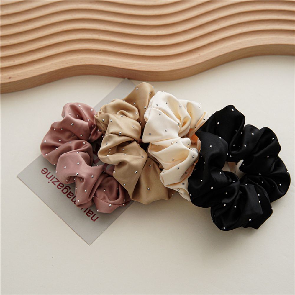 Dây buộc tóc vải lụa satin mềm co giãn màu trơn phong cách Hàn Quốc sang trọng dành cho nữ