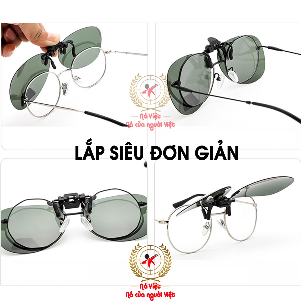 [Deal Hot] Mắt kính râm, dạng kẹp đôi Chỉ có mắt kính không có gọng, Kính râm cho người cận, viễn, loạn