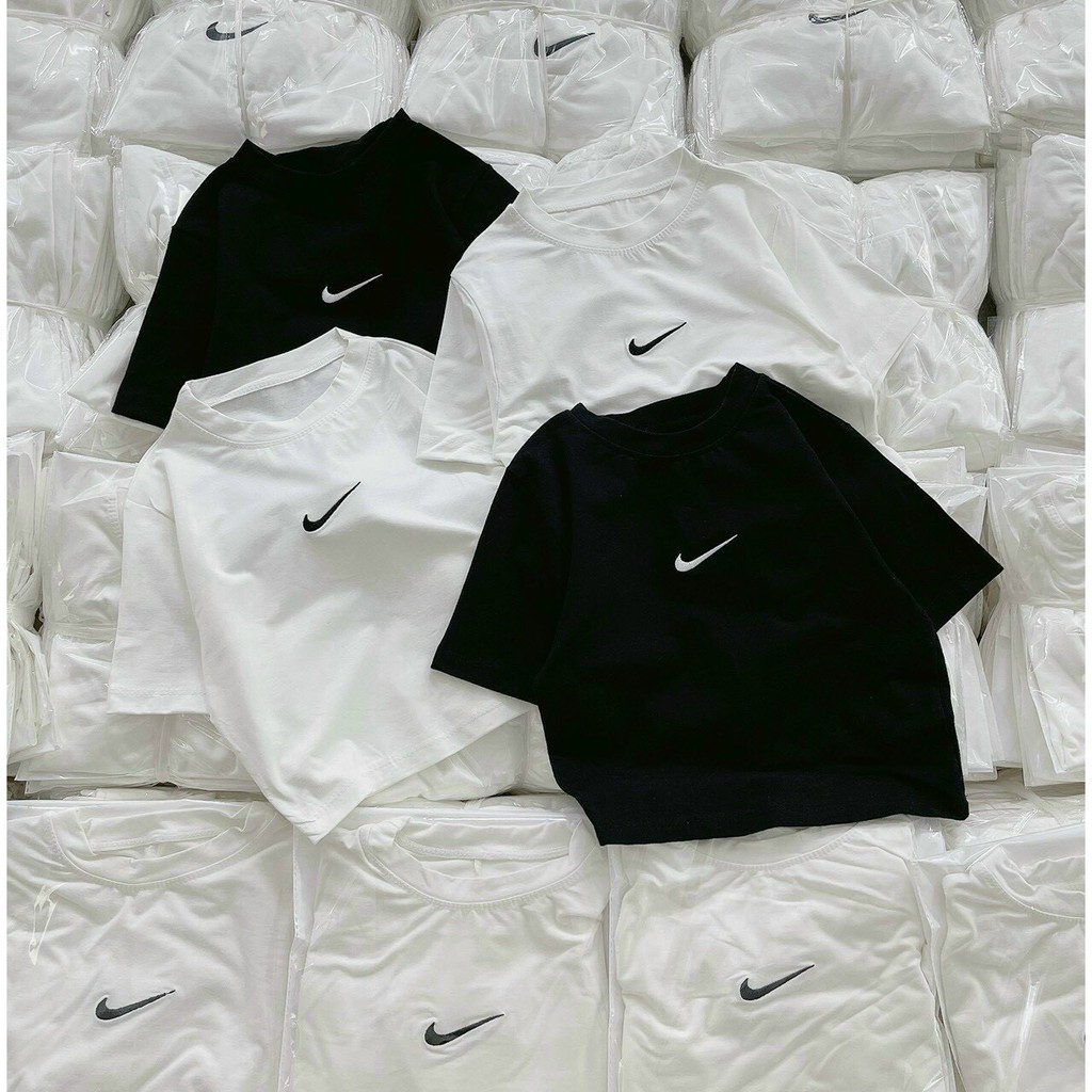 Áo Croptop Basic Thêu Logo