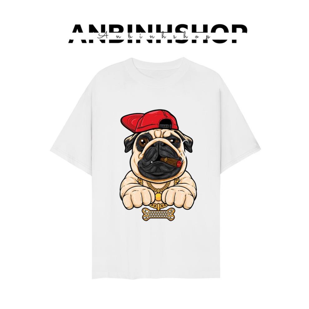 Áo thun Unisex nam nữ in hình chú Chó PUG cực ngầu chất vải mềm mịn dày dặn