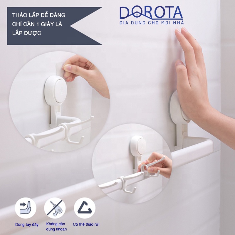 Kệ nhà tắm dán tường DOROTA giá để bếp đa năng treo khăn Towel Rack không cần khoan AW556