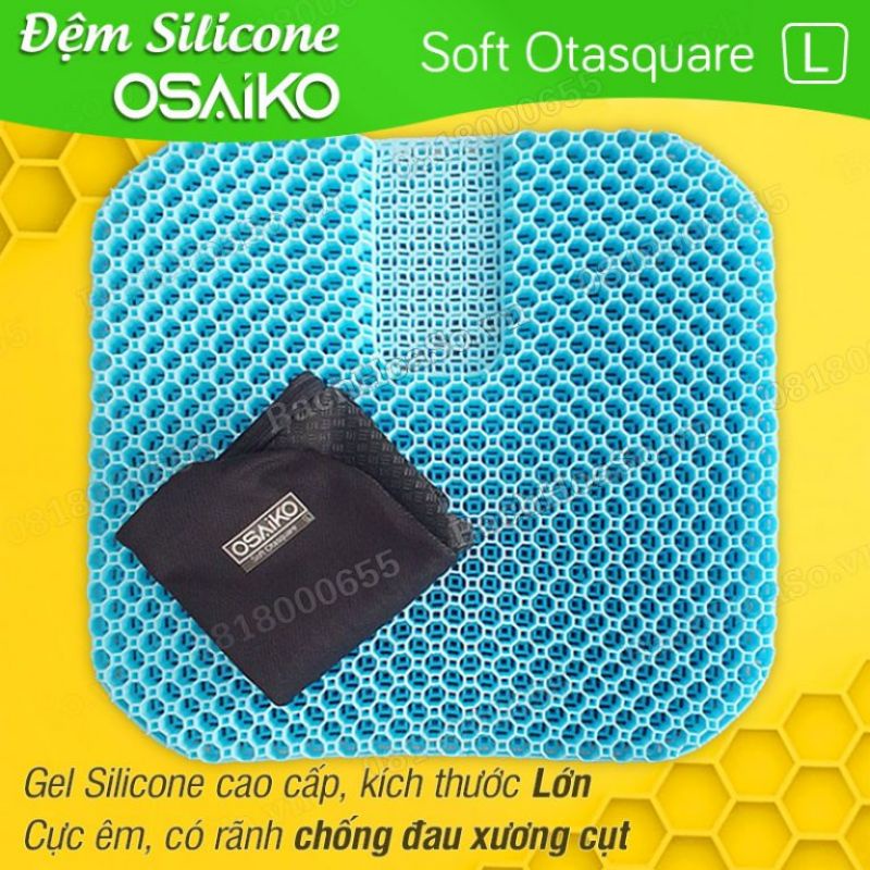 Đệm lót ghế ngồi 3D Silicone OSAIKO thoáng khí, Nệm lót ngồi bệt êm mông giảm đau mỏi - Bảo hành 05 năm không xẹp lún