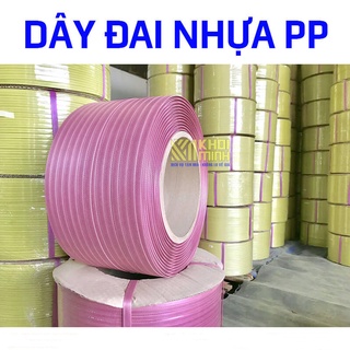 Dây đai nhựa PP đóng buộc thùng hàng carton cuộn 10kg