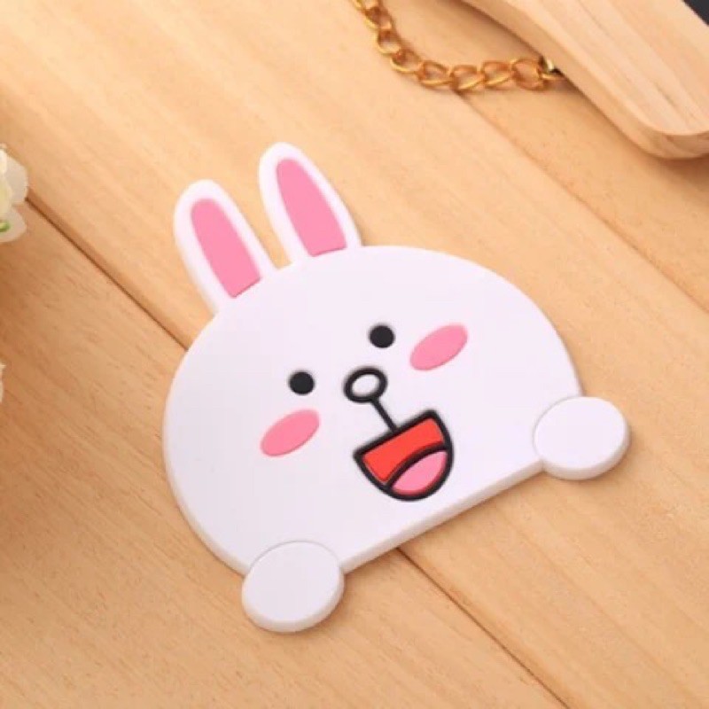 Miếng lót ly silicon nhiệt chống trơn trượt gấu brown, vịt sally và thỏ cony