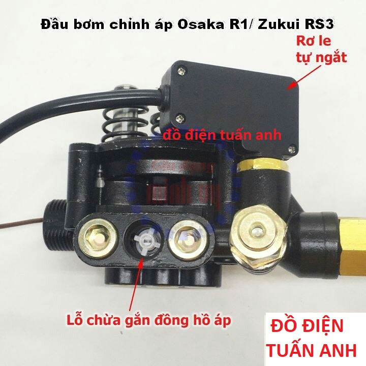 Bộ đầu bơm dùng cho máy rửa xe chỉnh áp Zukui RS3 /Osaka R1, đầu bơm máy rửa xe gia đình, đầu bơm áp lực
