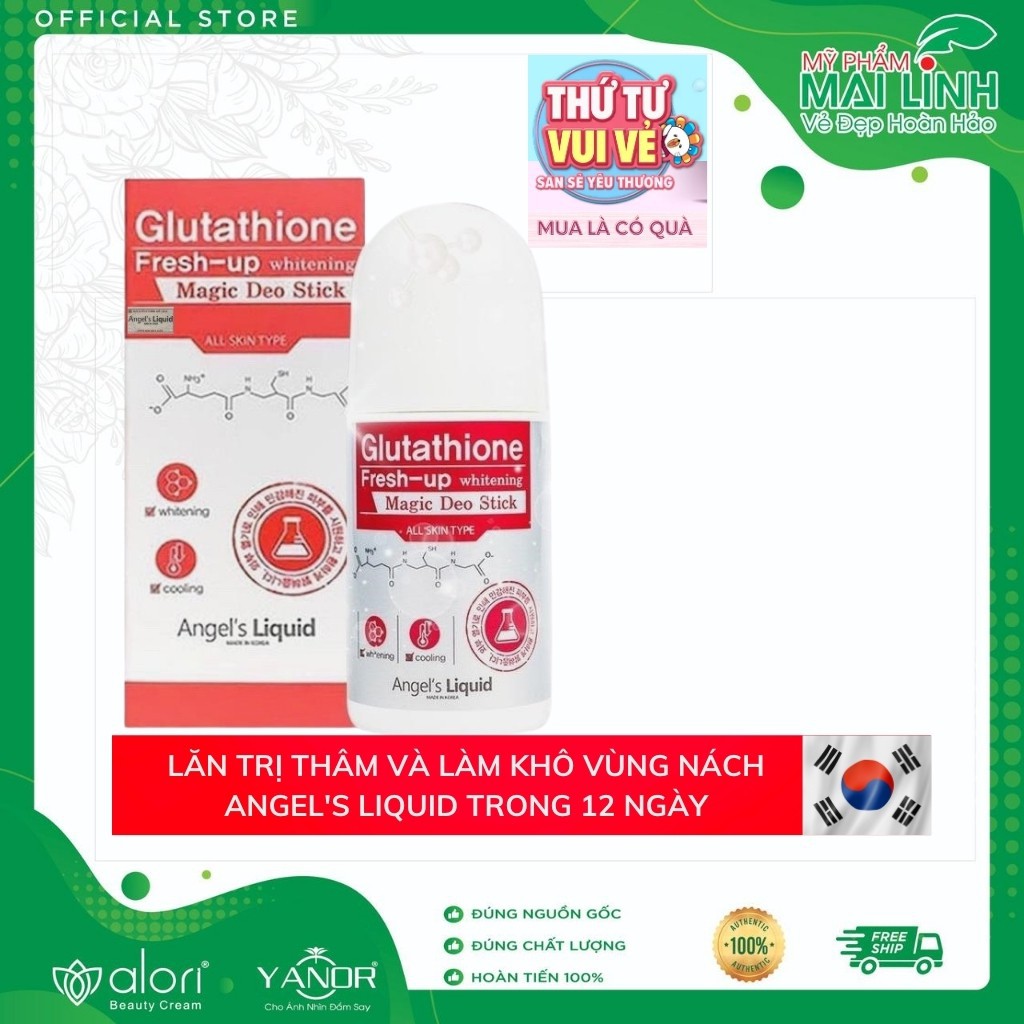 Lăn Trị Thâm Vùng Nách, Dưỡng Trắng Angel’s Liquid Glutathione Fresh-Up Whitening Magic Deo Stick 60ml | BigBuy360 - bigbuy360.vn