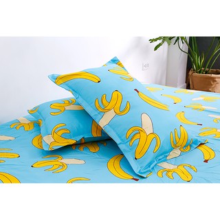 Bộ ga 2 vỏ gối nằm và 1 drap bọc nệm bo chun kích thước 1m6x2m/1m8x2m mẫu bò sữa trắng