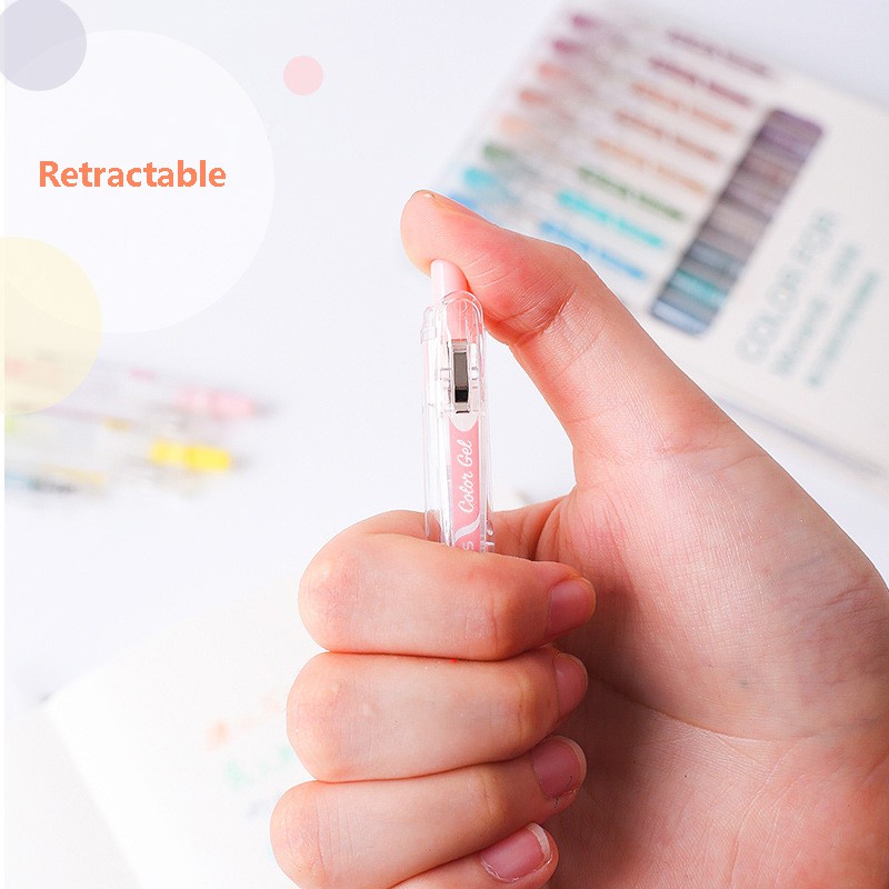 Set 9 Bút Bi Mực Nước Ngòi 0.5Mm Hình Dáng Dễ Thương