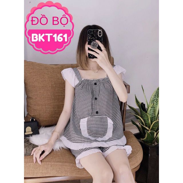 ĐỒ BỘ CARO ĐÙI MẶC NHÀ ẢNH THẬT